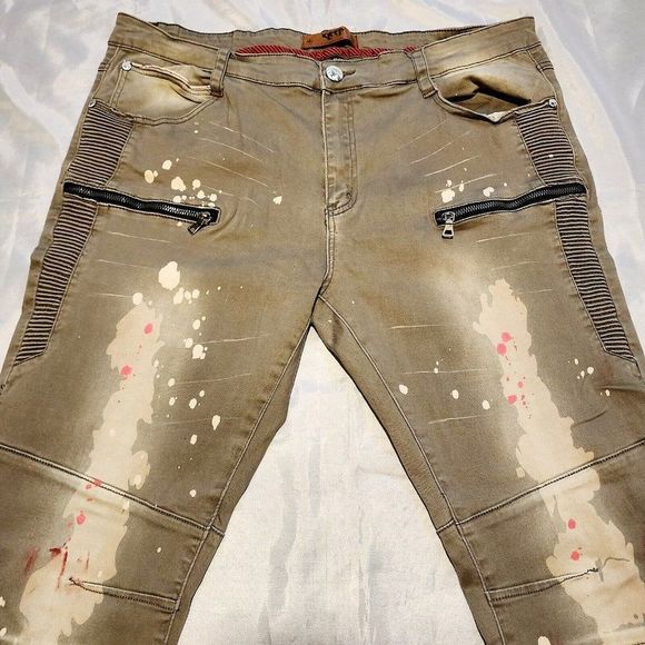 Kleep Standard Issue Skinny Jeans Discontinued Rare Painter Unique Size W42xL34 - Picture 2 of 12